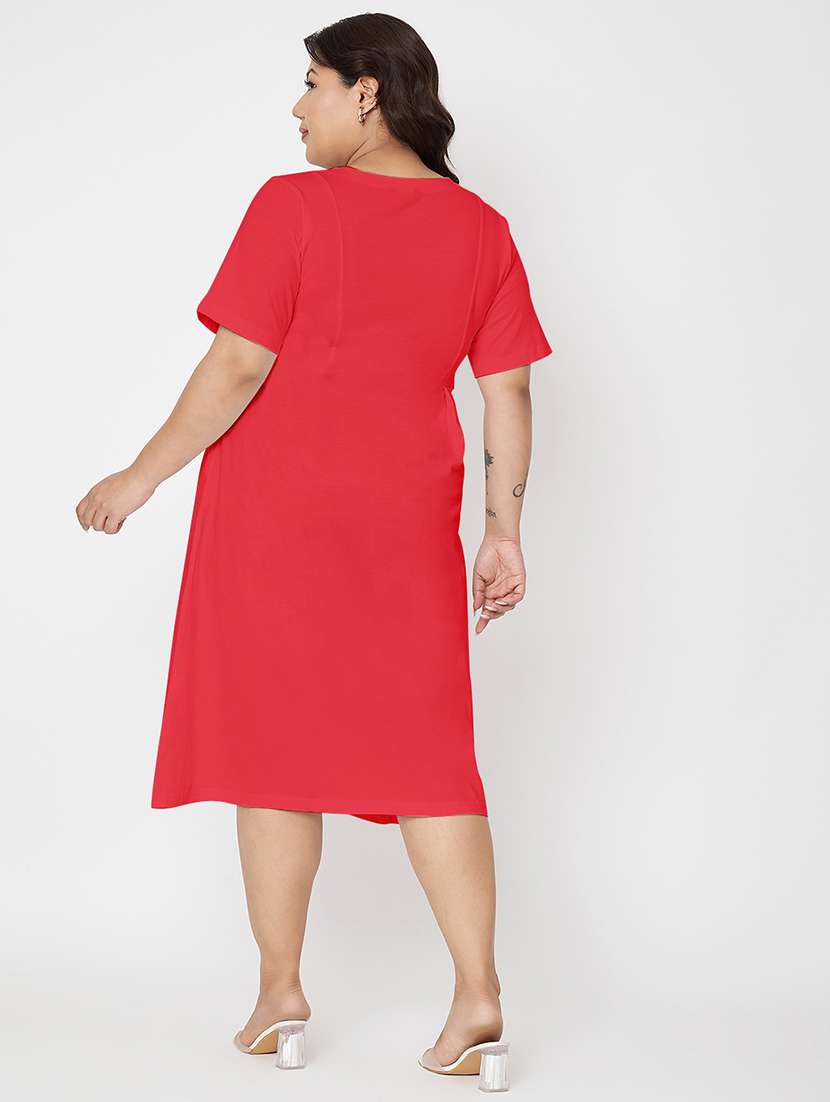 women plus size solid short a-line dress - 22086753 -  Standard Image - 4