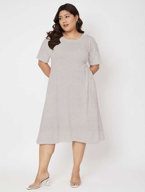 women plus size solid short sleeve a-line dress - 22086761 -  Standard Image - 0
