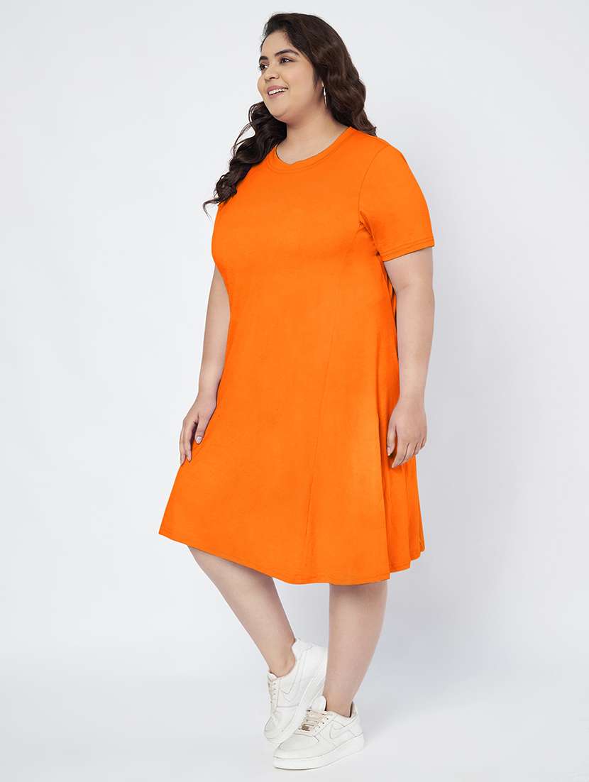 women plus size solid short sleeve a-line dress - 22086772 -  Standard Image - 1