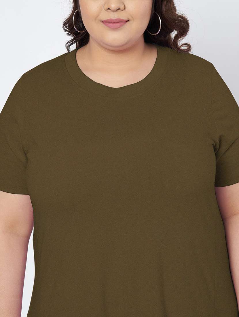women plus size solid short sleeve a-line dress - 22086773 -  Standard Image - 6