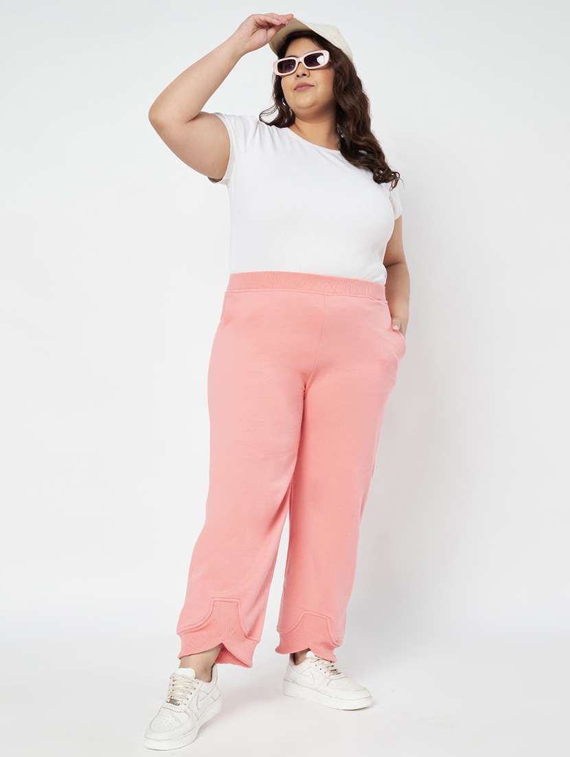 women plus size solid mid rise jogger - 22086856 -  Standard Image - 4