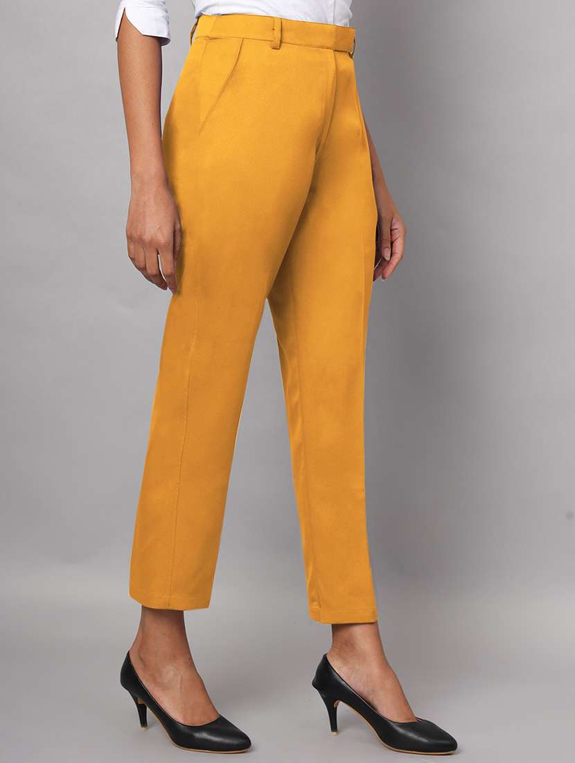women solid high rise cigarette pants - 22086868 -  Standard Image - 1