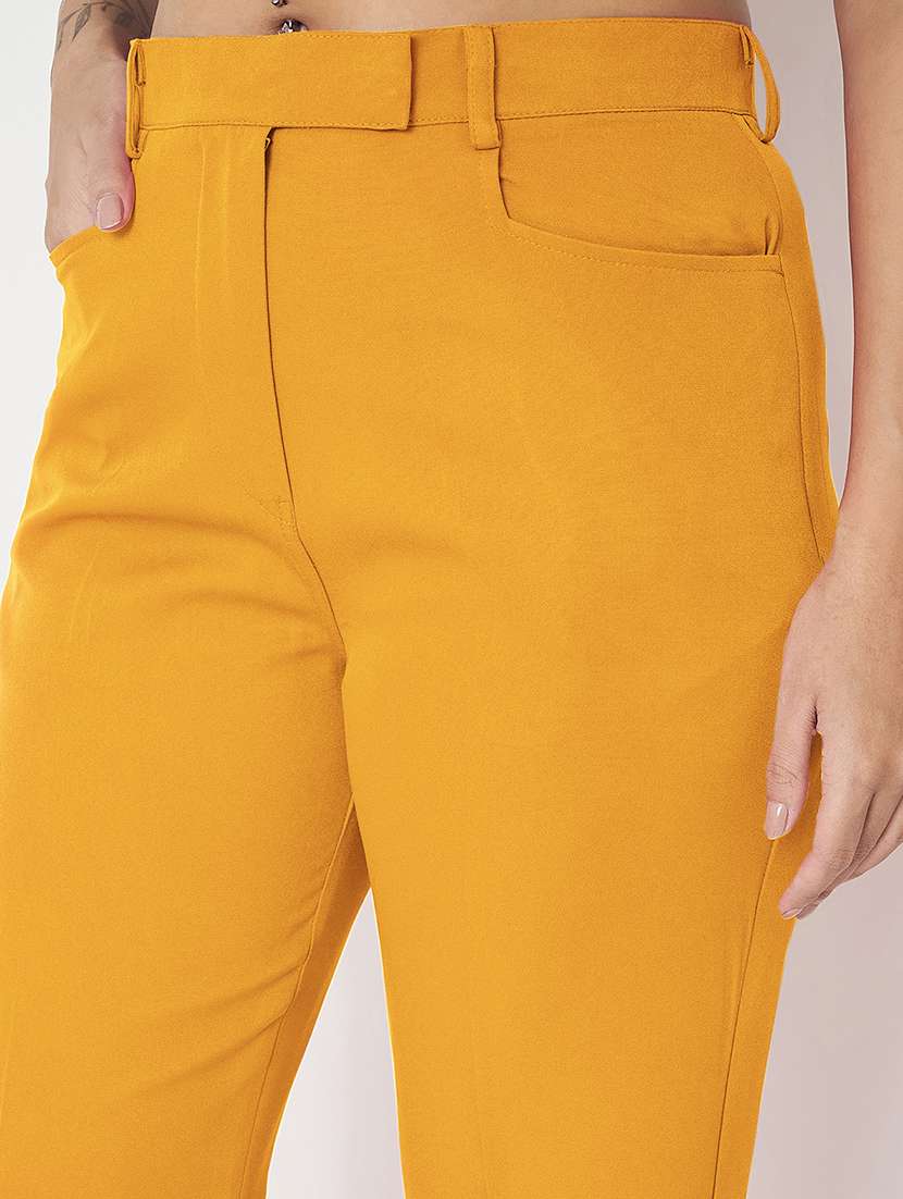 women solid high rise bootcut trouser - 22086872 -  Standard Image - 6