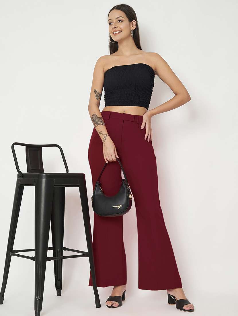 Women Solid High Rise Bootcut Trouser - 22086873 -  Standard Image - 4