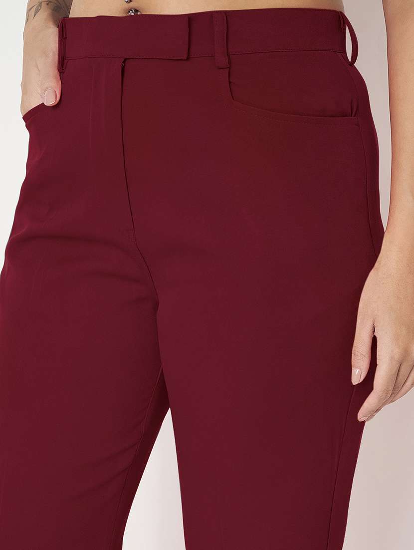 Women Solid High Rise Bootcut Trouser - 22086873 -  Standard Image - 6