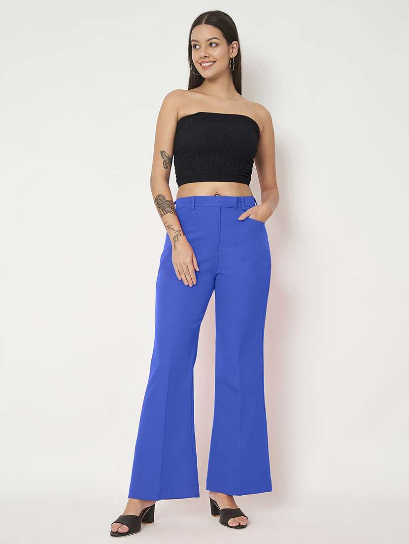 women solid high rise bootcut trouser - 22086874 -  Standard Image - 4