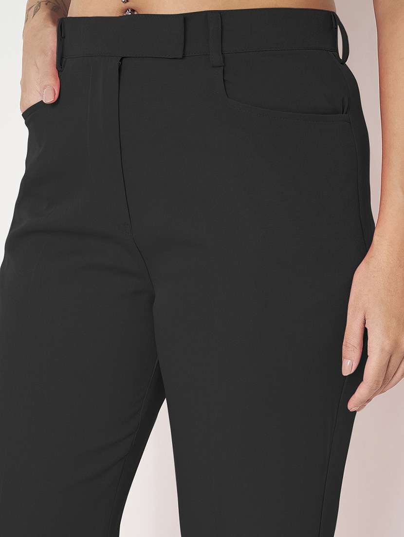 women solid high rise bootcut trouser - 22086875 -  Standard Image - 6