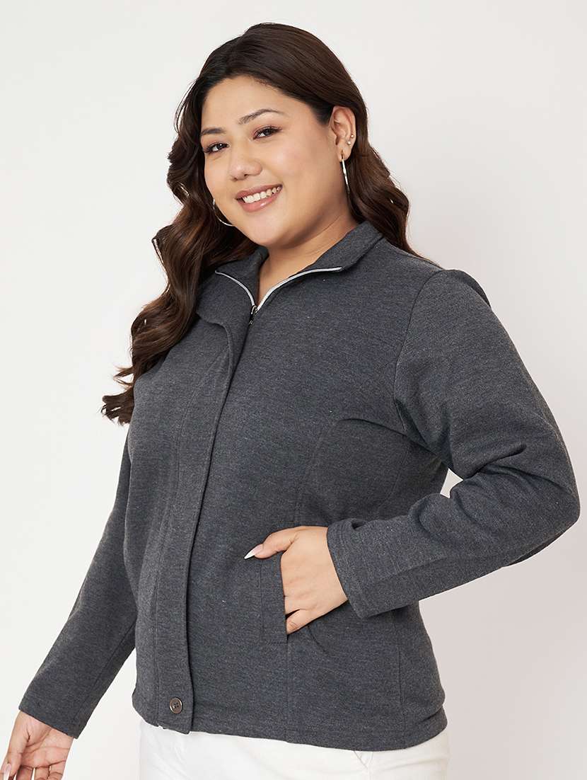 women plus size solid long sleeve sweatshirt - 22086880 -  Standard Image - 1