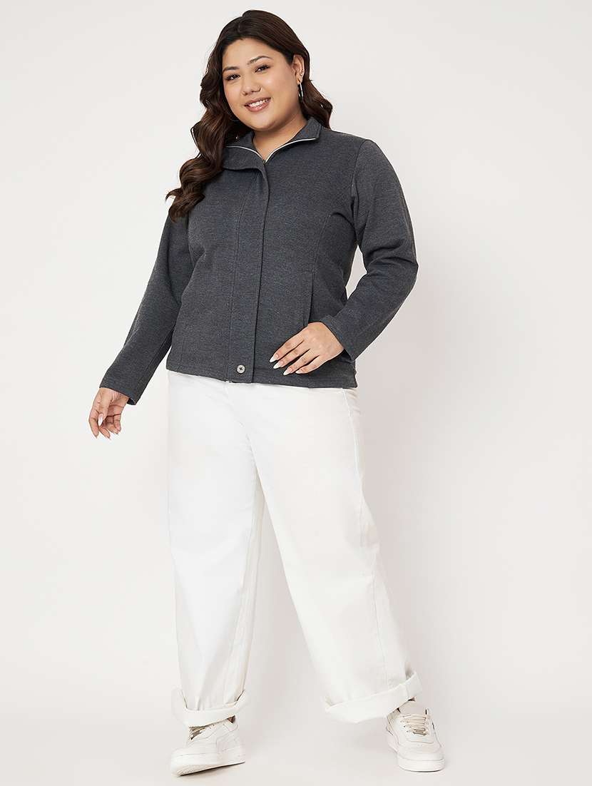 women plus size solid long sleeve sweatshirt - 22086880 -  Standard Image - 4