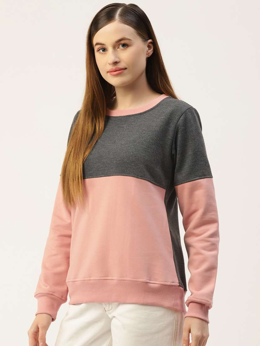 women color blocked long sleeve sweatshirt - 22086898 -  Standard Image - 1