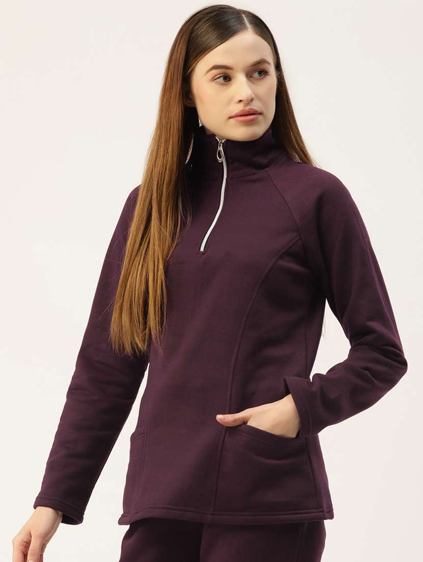 women solid long sleeve sweatshirt - 22086903 -  Standard Image - 1