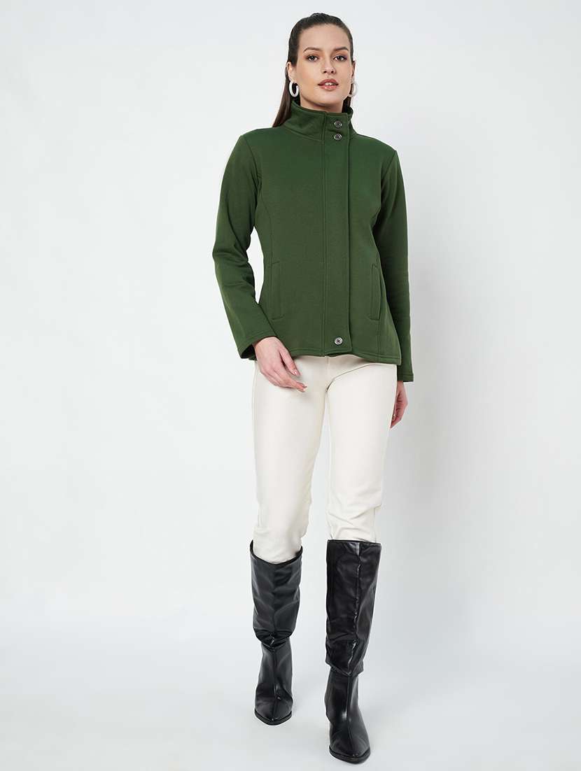 women solid long sleeve sweatshirt - 22086916 -  Standard Image - 4