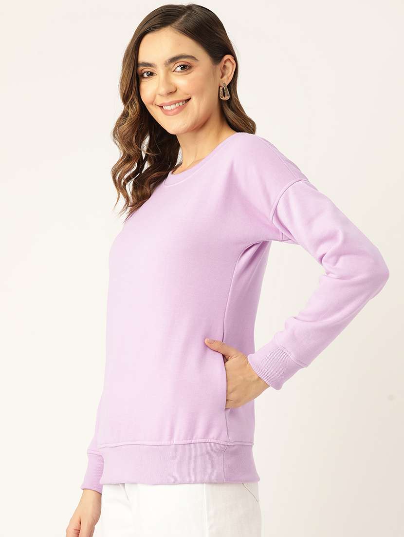 Women Solid Long Sleeve Sweatshirt - 22086929 -  Standard Image - 1