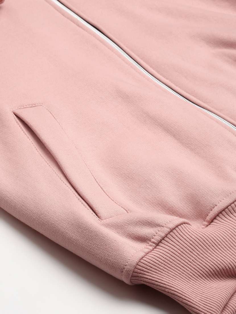 women solid long sleeve hooded sweatshirt - 22086942 -  Standard Image - 6