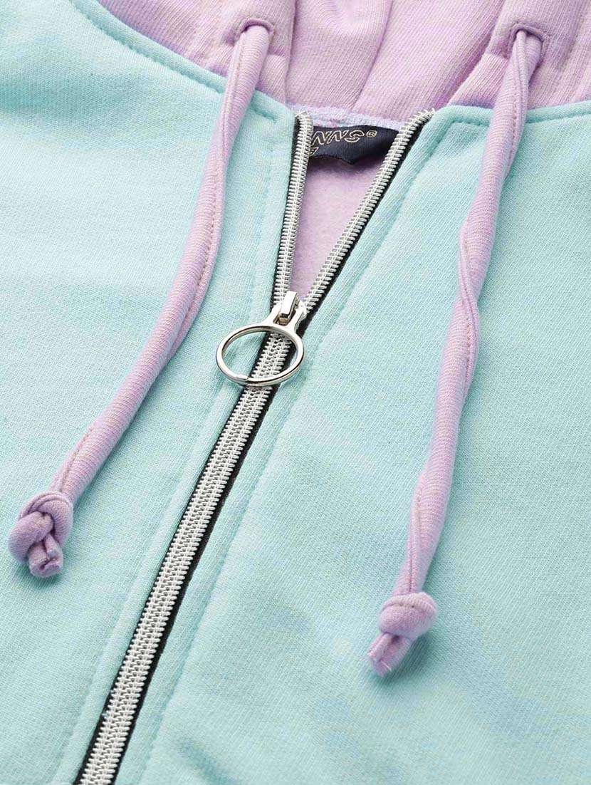 women color blocked long sleeve hooded sweatshirt - 22086960 -  Standard Image - 4