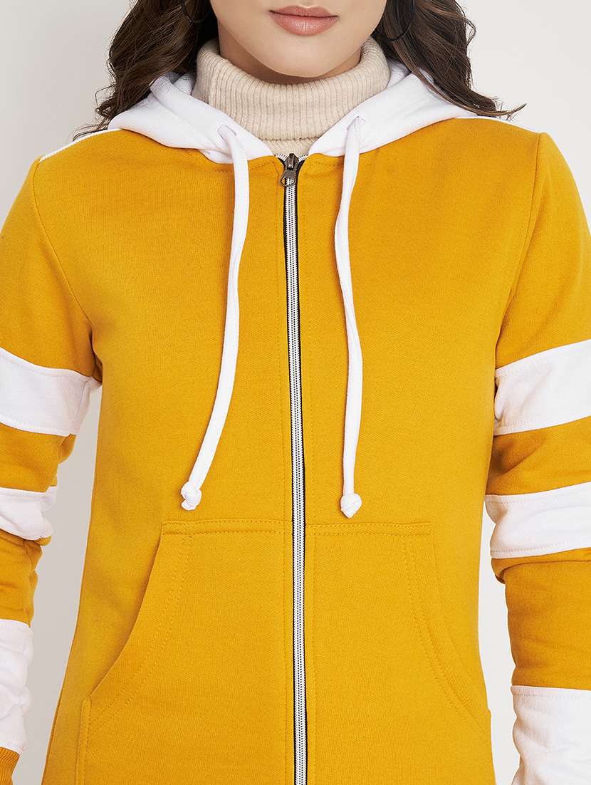 women color blocked long sleeve hooded sweatshirt - 22086967 -  Standard Image - 6