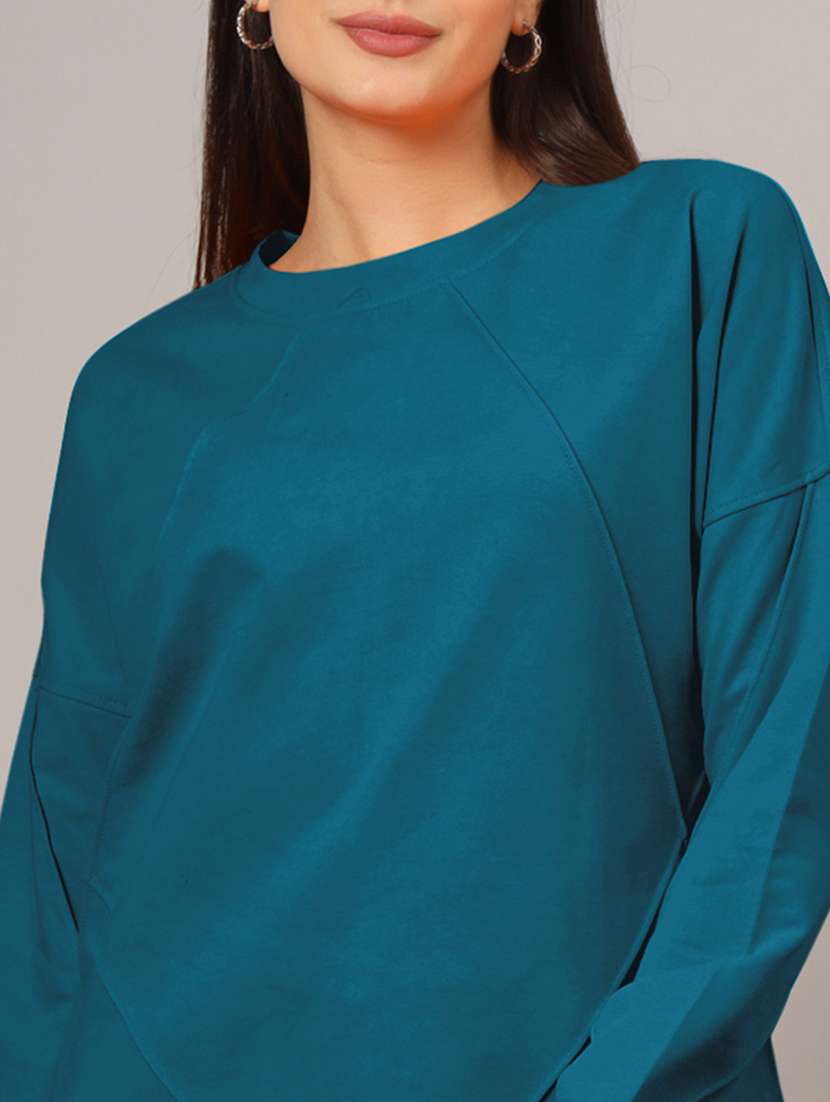 women solid long sleeve sweatshirt - 22086986 -  Standard Image - 6