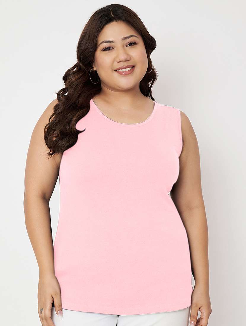 women plus size solid sleeveless camisole