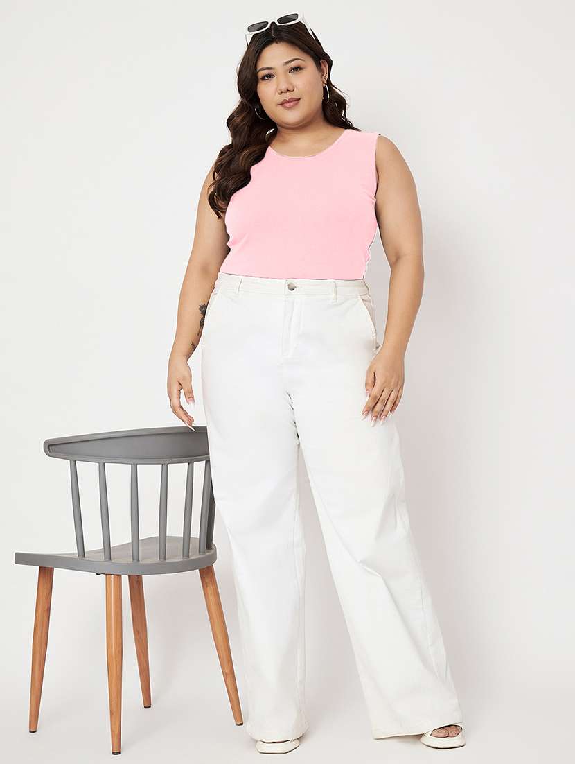 women plus size solid sleeveelsss camisole - 22087019 -  Standard Image - 4