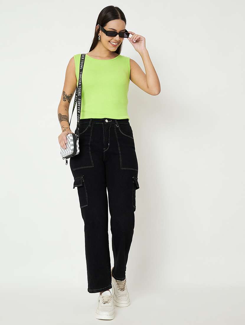 women solid sleeveelsss camisole - 22087020 - Standard Image - 4