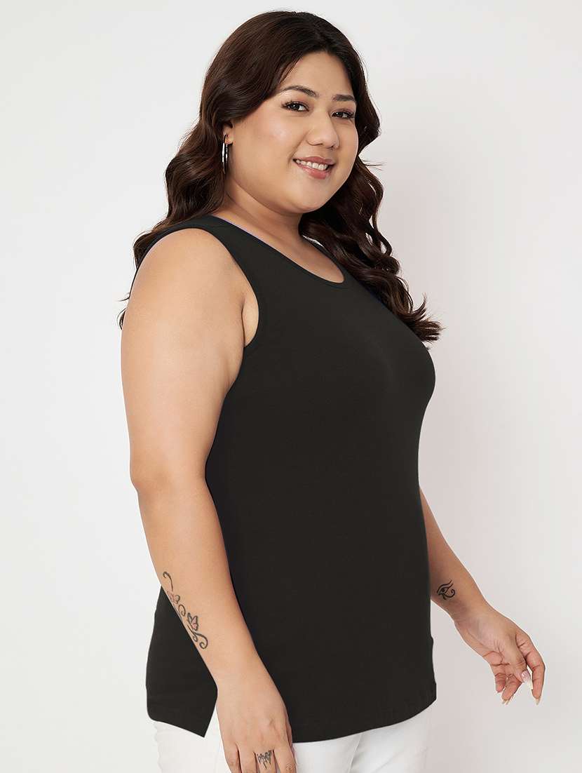 women plus size solid sleeveelsss camisole - 22087021 - Standard Image - 1