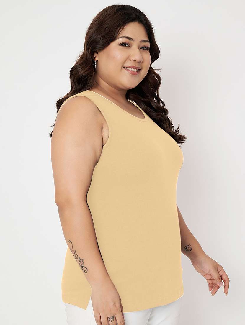 women plus size solid sleeveelsss camisole - 22087023 - Standard Image - 1