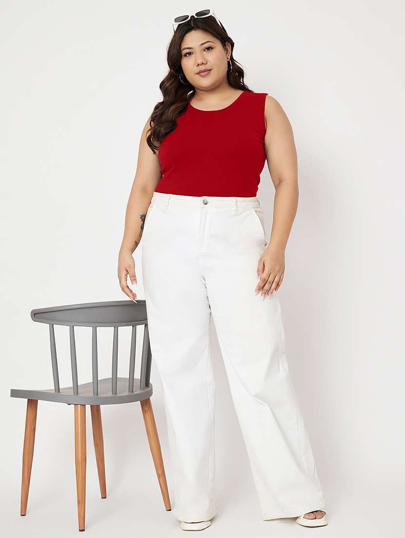 women plus size solid sleeveelsss camisole - 22087024 - Standard Image - 4