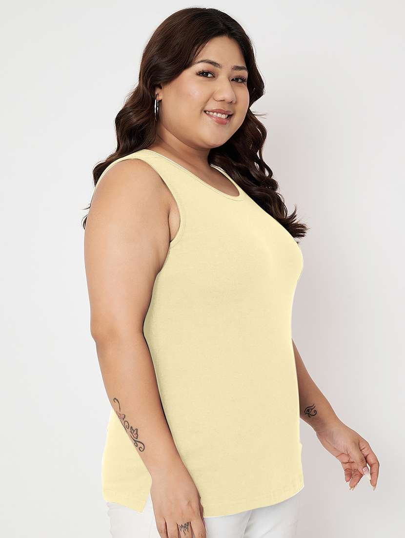 women plus size solid sleeveelsss camisole - 22087026 - Standard Image - 1