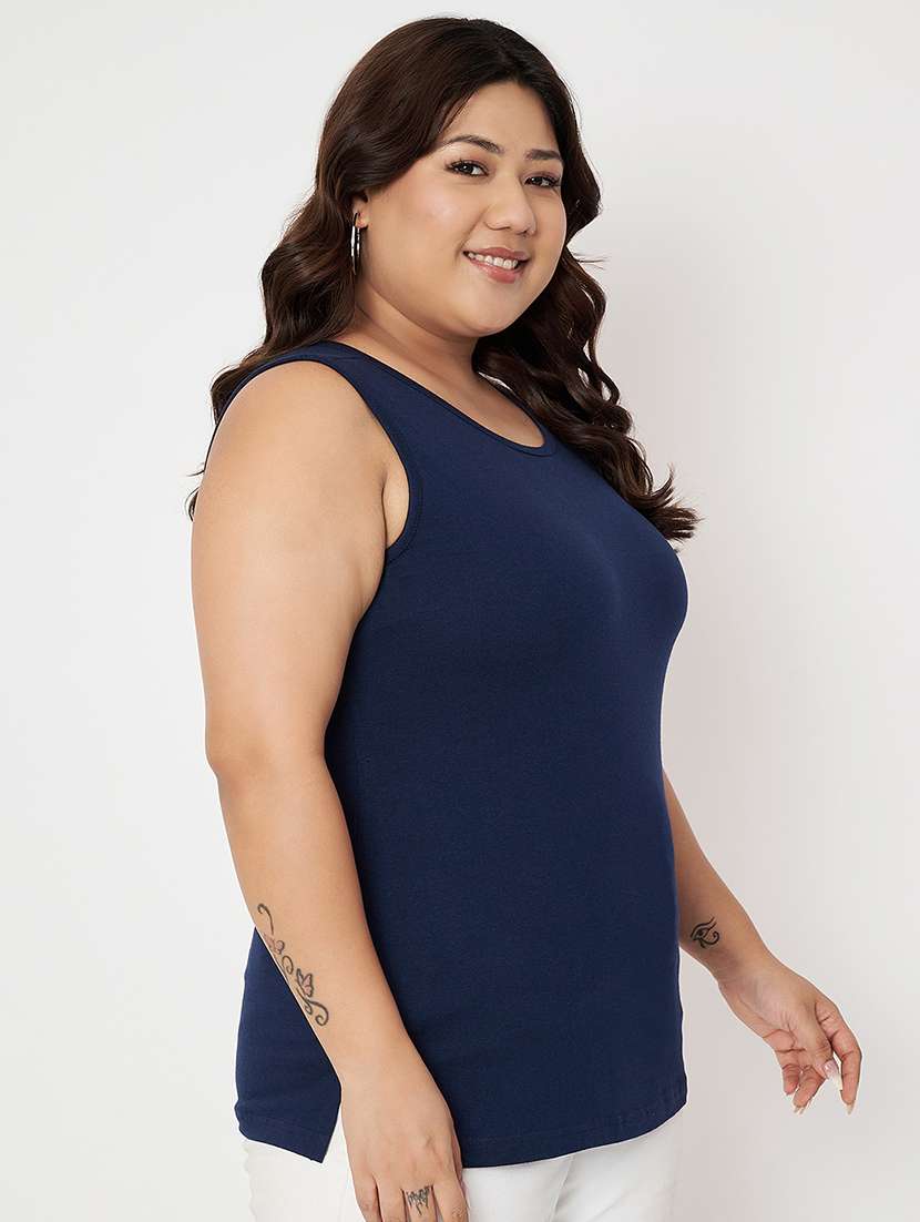 women plus size solid sleeveelsss camisole - 22087027 -  Standard Image - 1