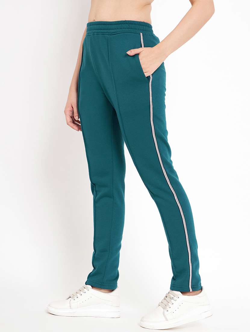 women solid mid rise regular fit track pant - 22087029 -  Standard Image - 1