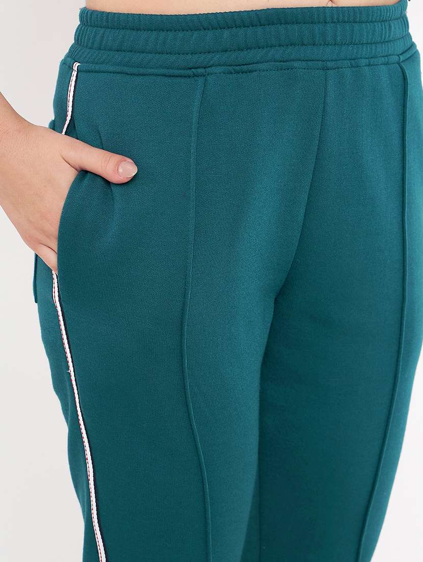 women solid mid rise regular fit track pant - 22087029 -  Standard Image - 6