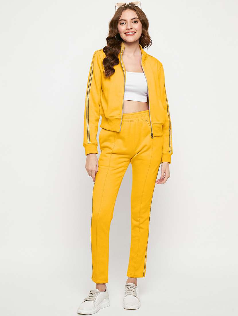 women solid mid rise regular fit track pant - 22087030 -  Standard Image - 4