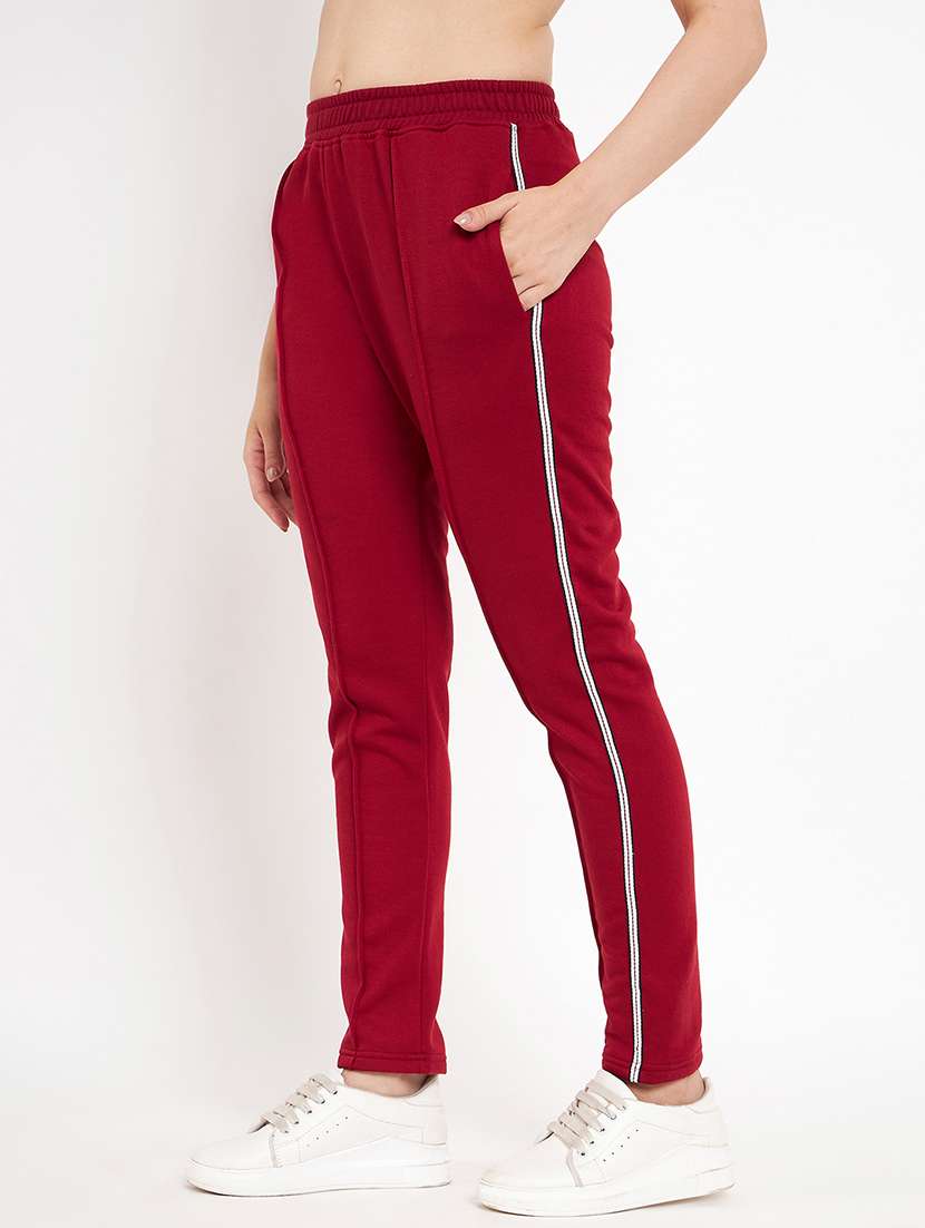 women solid mid rise regular fit track pant - 22087032 -  Standard Image - 1