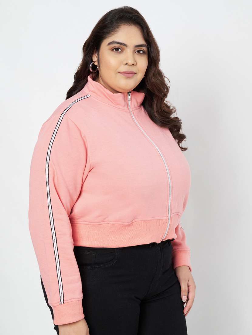 women plus size solid long sleeve jacket - 22087043 -  Standard Image - 1