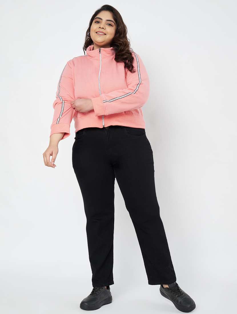 women plus size solid long sleeve jacket - 22087043 -  Standard Image - 4