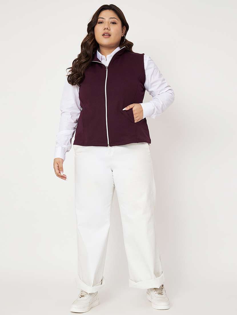women plus size solid sleeveless jacket - 22087051 -  Standard Image - 4
