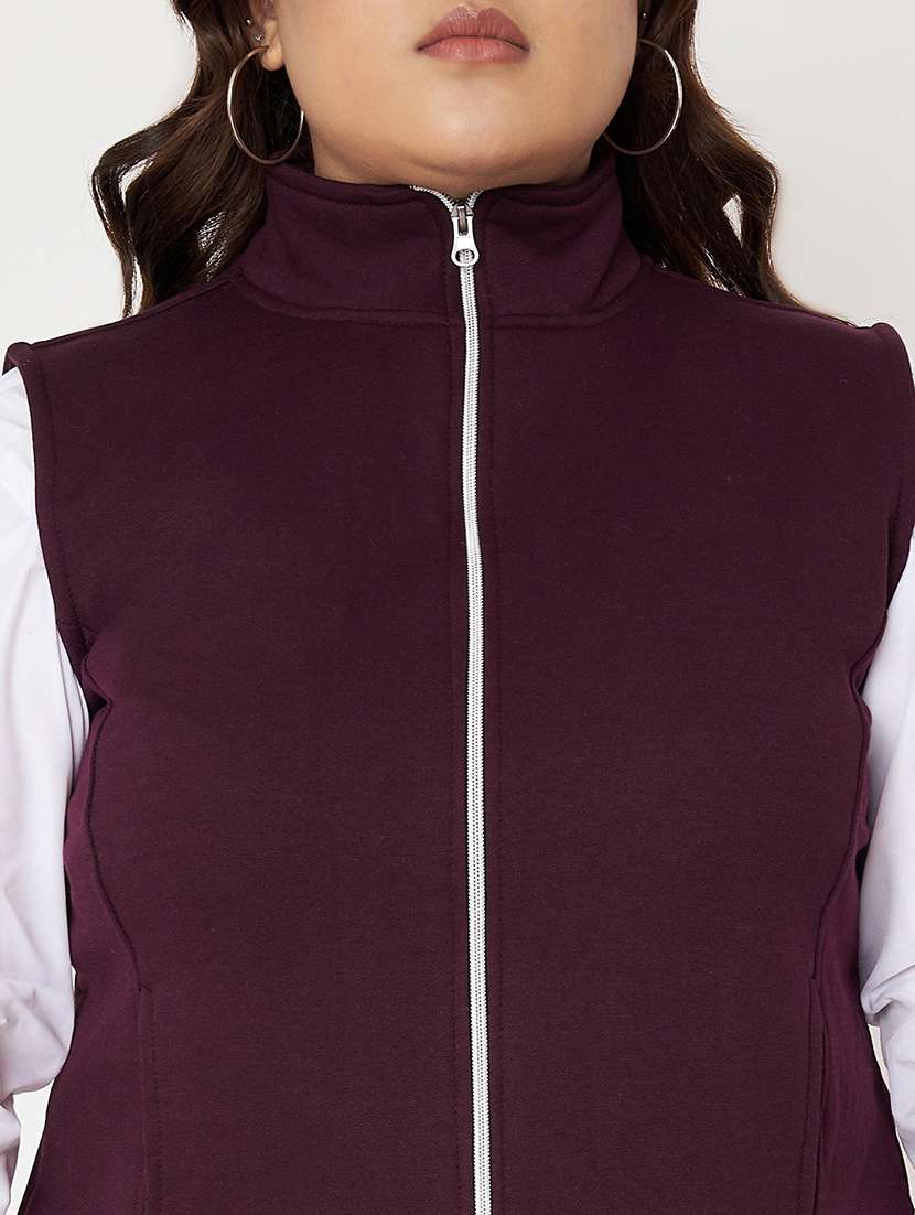 women plus size solid sleeveless jacket - 22087051 -  Standard Image - 6