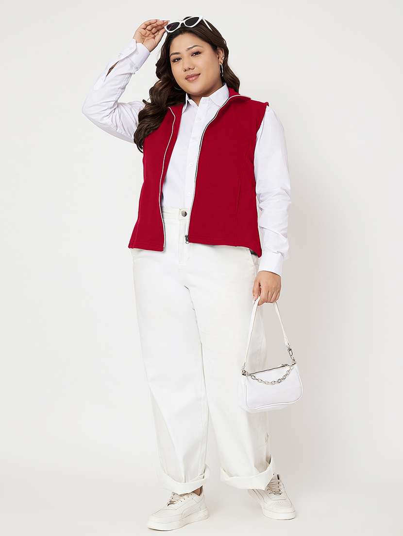 women plus size solid sleeveless jacket - 22087052 -  Standard Image - 4