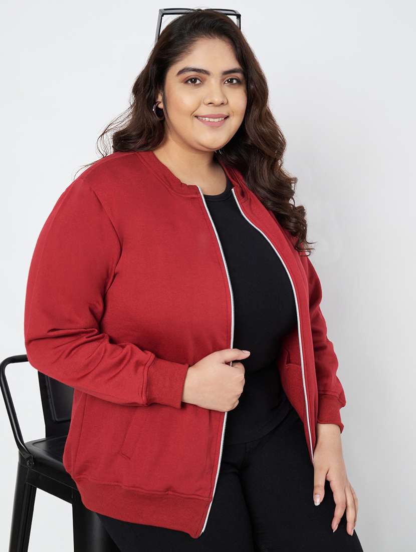 women plus size solid long sleeve jacket - 22087055 -  Standard Image - 1
