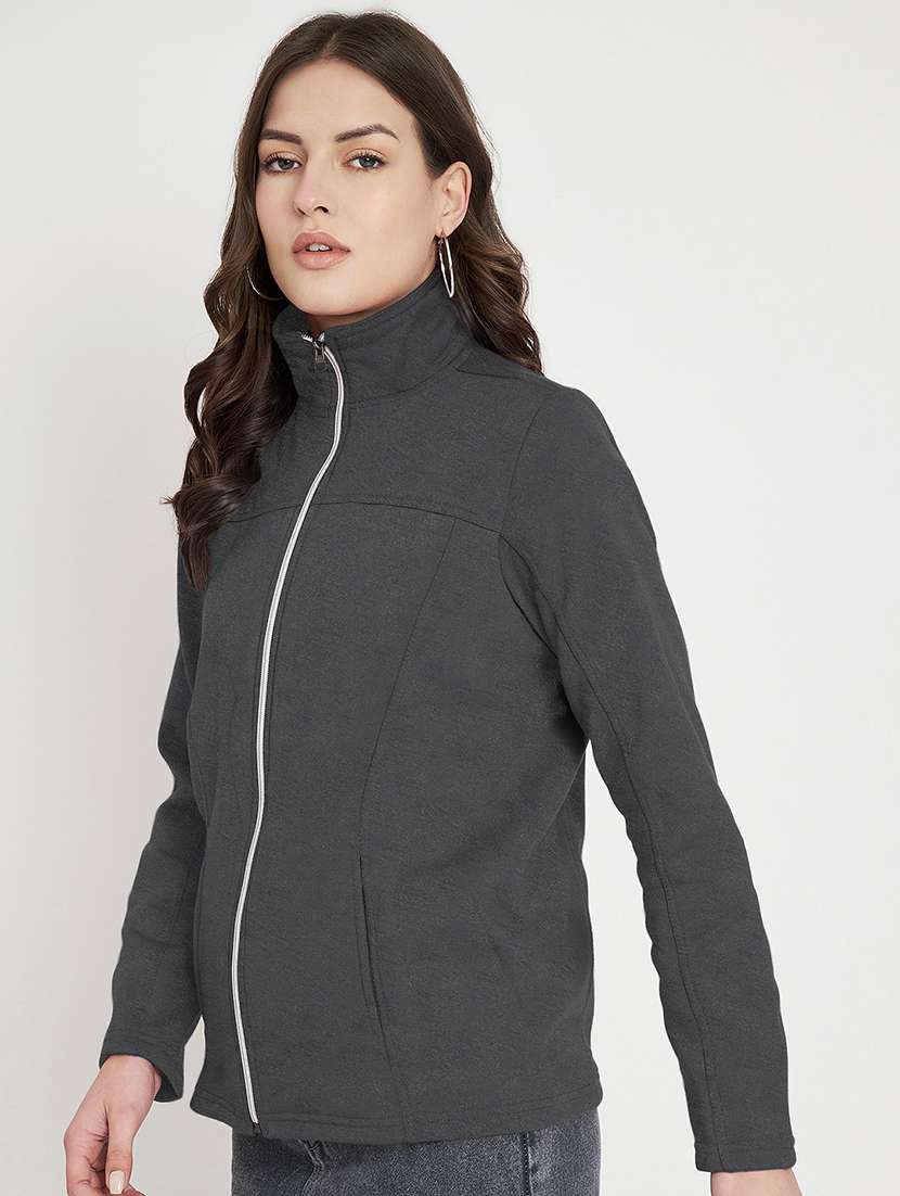 women solid long sleeve jacket - 22087064 -  Standard Image - 1