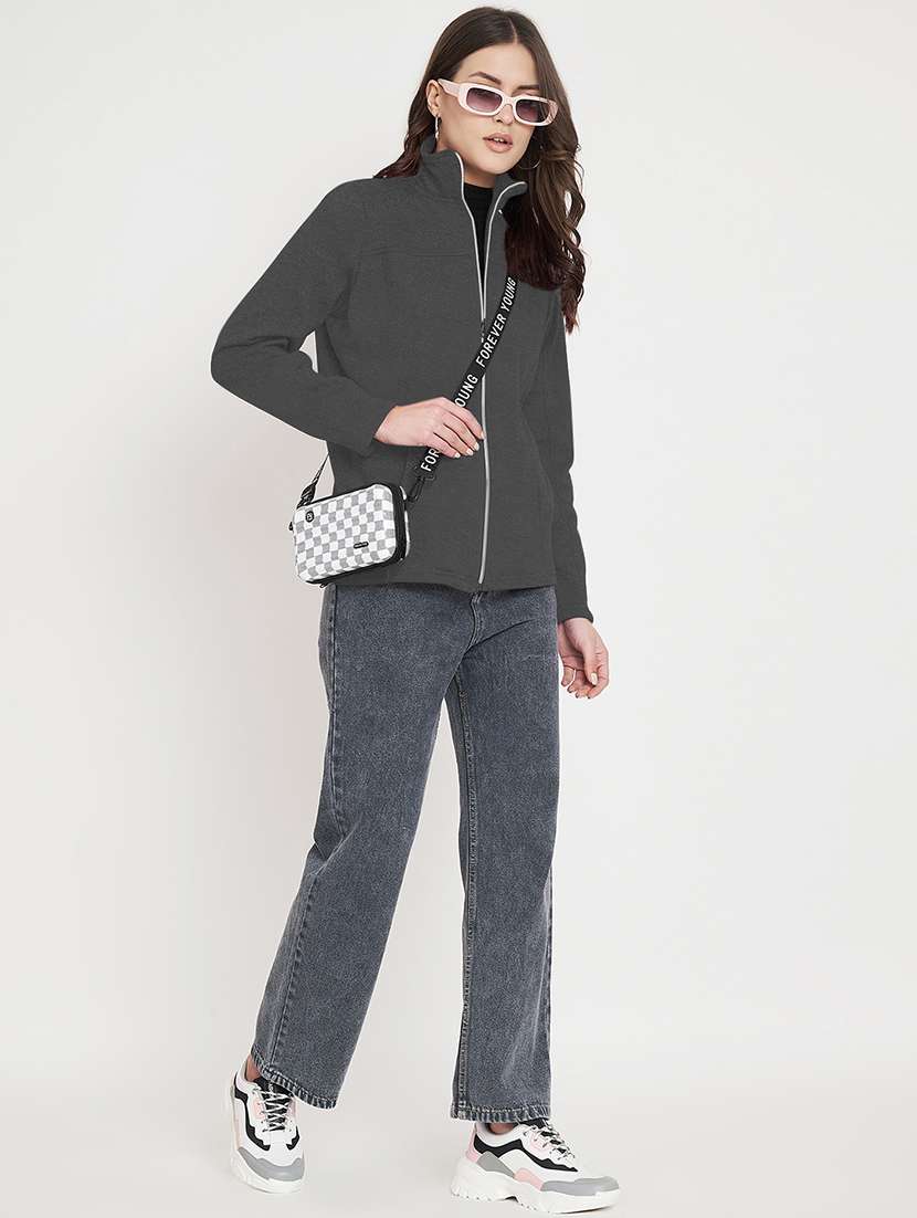 women solid long sleeve jacket - 22087064 -  Standard Image - 6