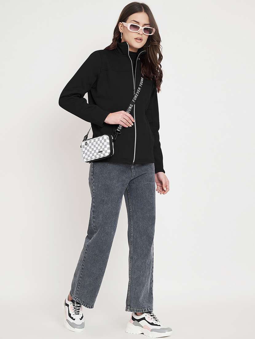 women solid long sleeve jacket - 22087066 -  Standard Image - 6