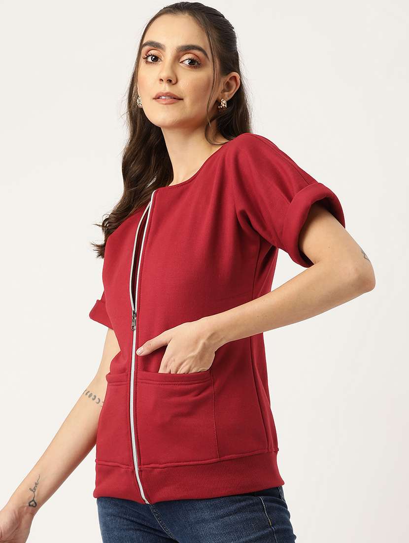 women solid short sleeve jacket - 22087072 -  Standard Image - 1