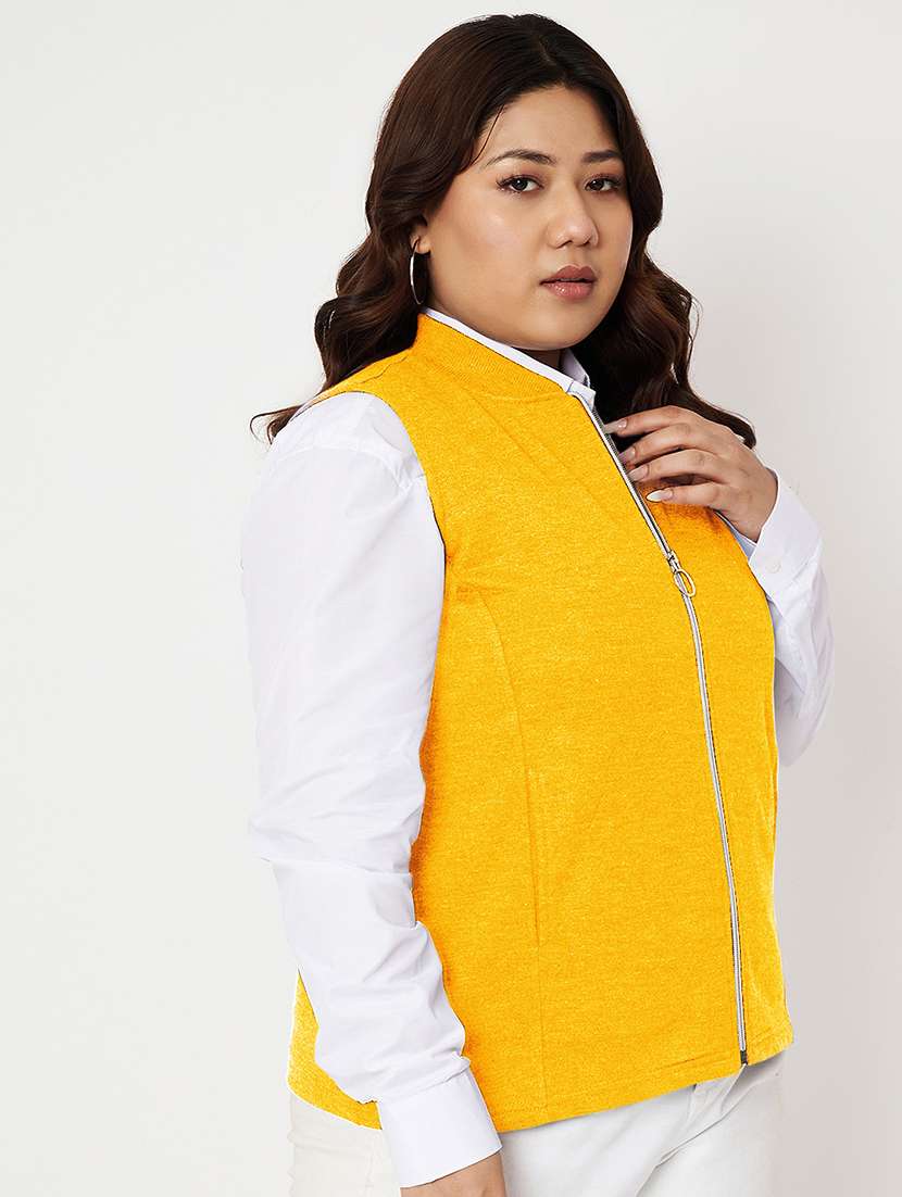 women plus size solid sleeveless jacket - 22087075 -  Standard Image - 1