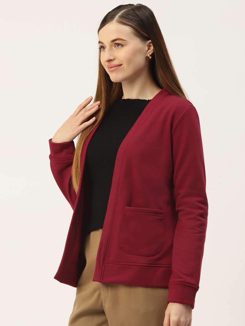 women solid long sleeve shrug - 22087083 -  Standard Image - 1