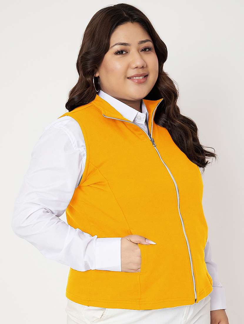 women plus size solid sleeveless jacket - 22087088 -  Standard Image - 1
