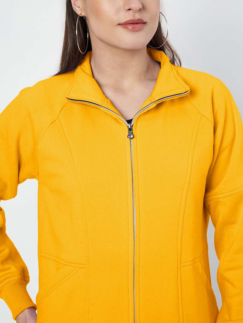 Women Solid Stand Collar Long Sleeve Jacket - 22087109 -  Standard Image - 6