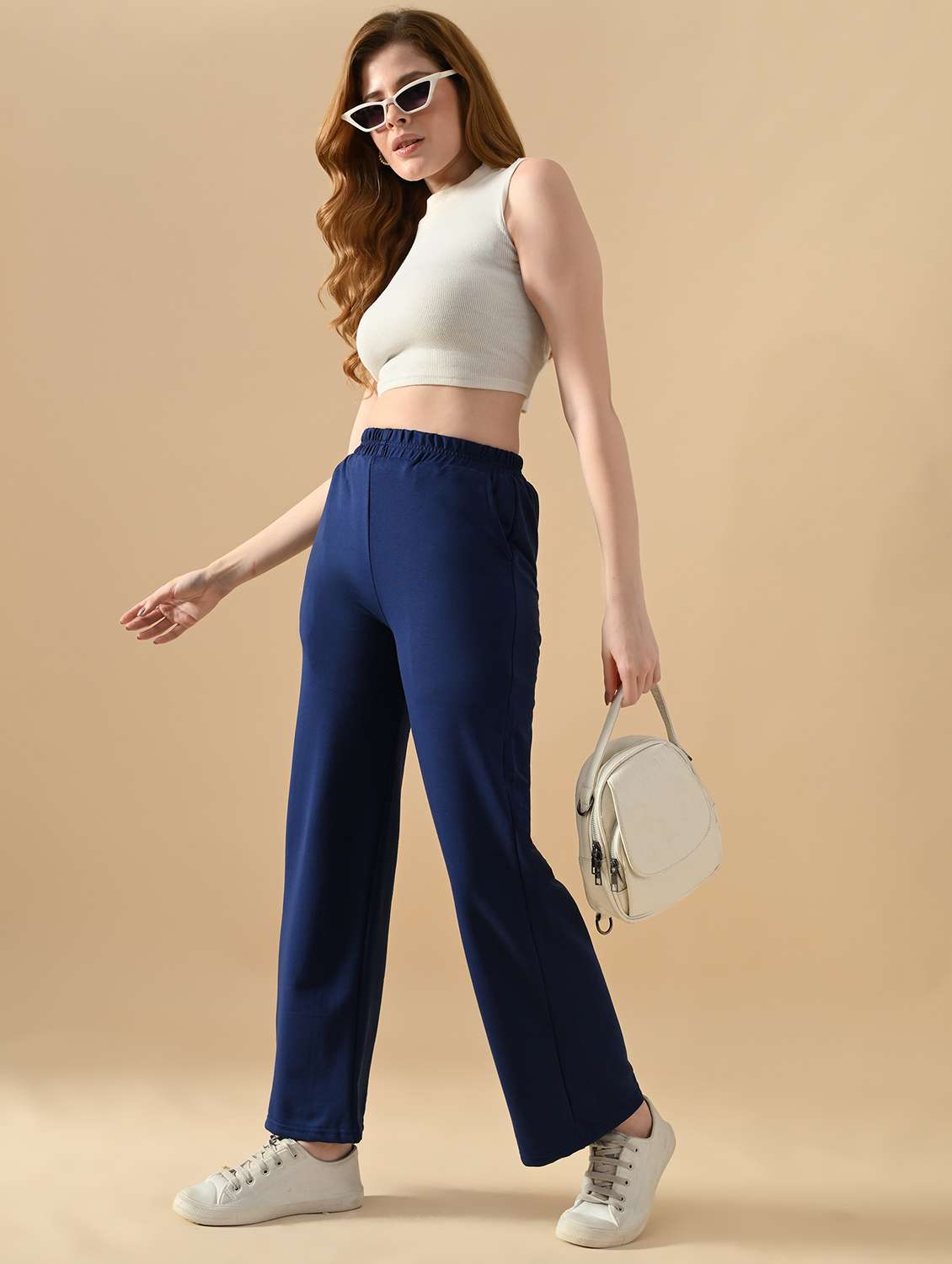 women solid mid rise relaxed fit track pant - 22087126 -  Standard Image - 6