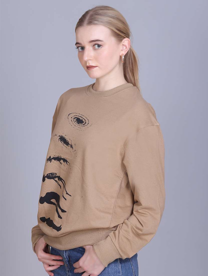 women printed round neck long sleeve sweatshirt - 22087129 -  Standard Image - 1