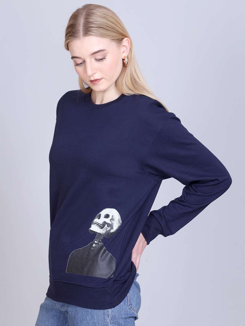 women printed round neck long sleeve sweatshirt - 22087130 -  Standard Image - 1